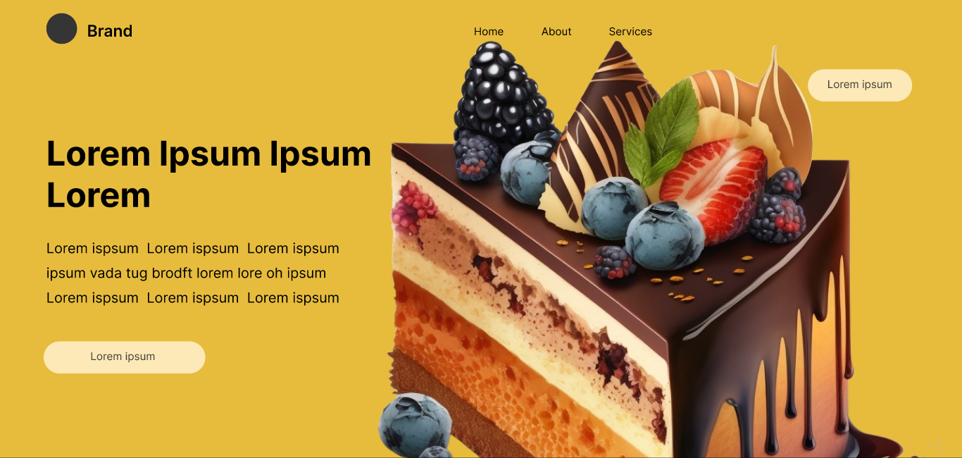 Cake Website Landing Page